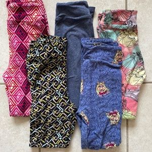 Lot of 5 pairs kids lularoe leggings